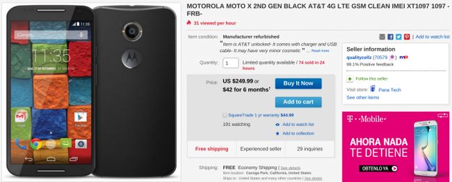 Fotografía - [Offre Alerte] Rénové AT & T débloqué 2nd Gen Moto X Seulement 250 $ sur eBay